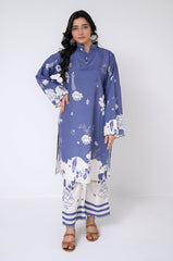 Preet Print Edit By Suitsu Stitched Summer Suit-Blue Meadow
