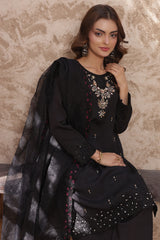 Gul Riaz By Fatima Nehal Stitched 3 Piece Luxury Festive Suit-GRF-03-Black