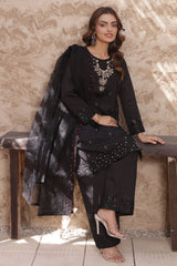 Gul Riaz By Fatima Nehal Stitched 3 Piece Luxury Festive Suit-GRF-03-Black