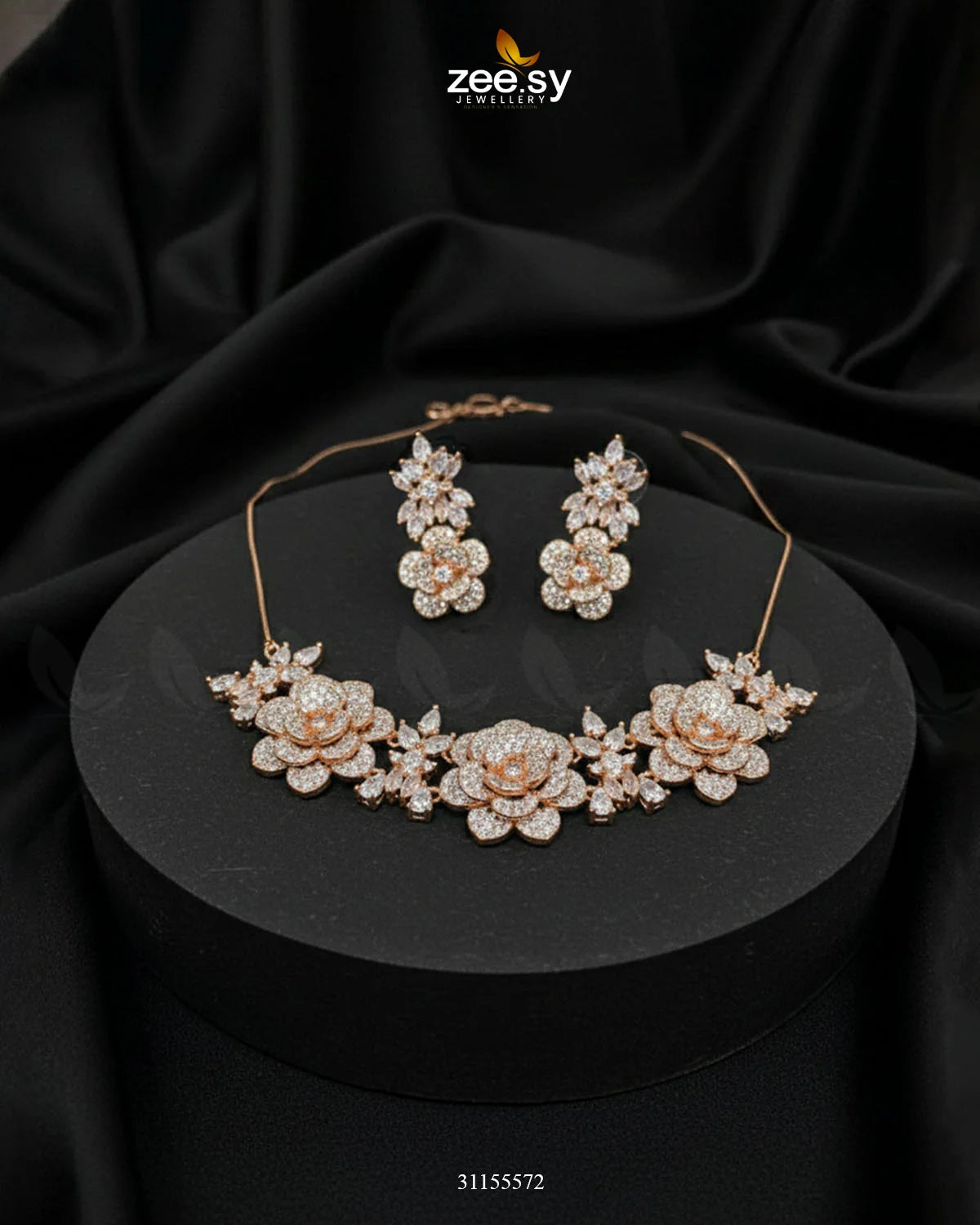 Classic Necklace Set Golden White - Zeesy Jewellery