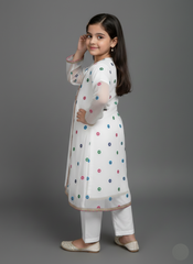 Hiba Fashion White Multi Boti 2 PC Chiffon suit (BFC-0029)