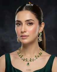 Golden Blossom Vine Necklace Set