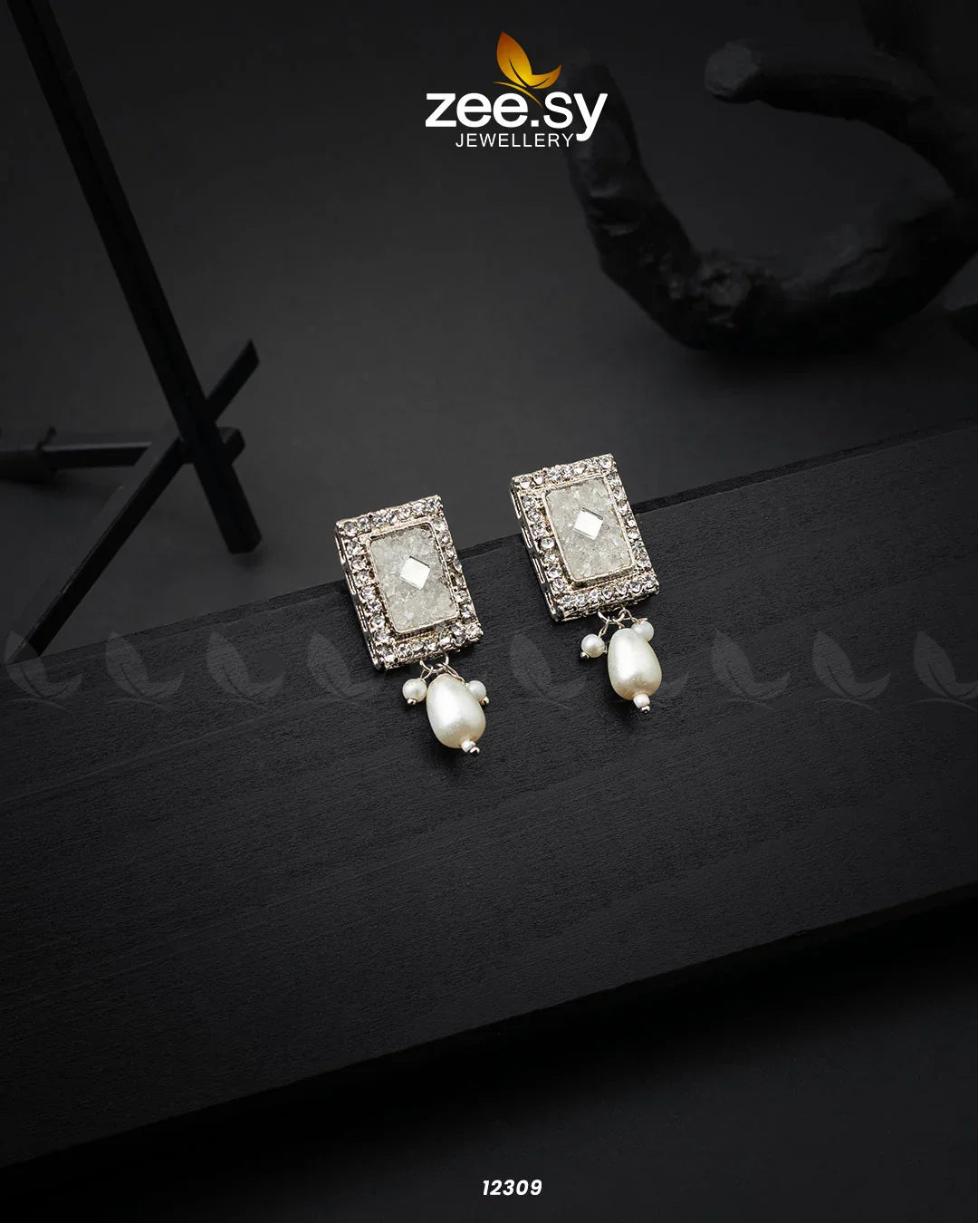 Gravel Earrings White - Zeesy Jewellery