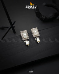 Gravel Earrings White - Zeesy Jewellery