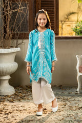 Dhaga Stitched Summer Kids Suit-Sky is blue