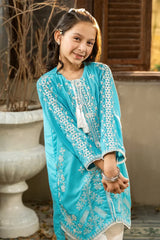 Dhaga Stitched Summer Kids Suit-Sky is blue