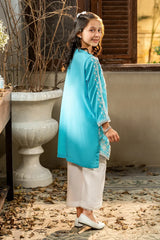 Dhaga Stitched Summer Kids Suit-Sky is blue