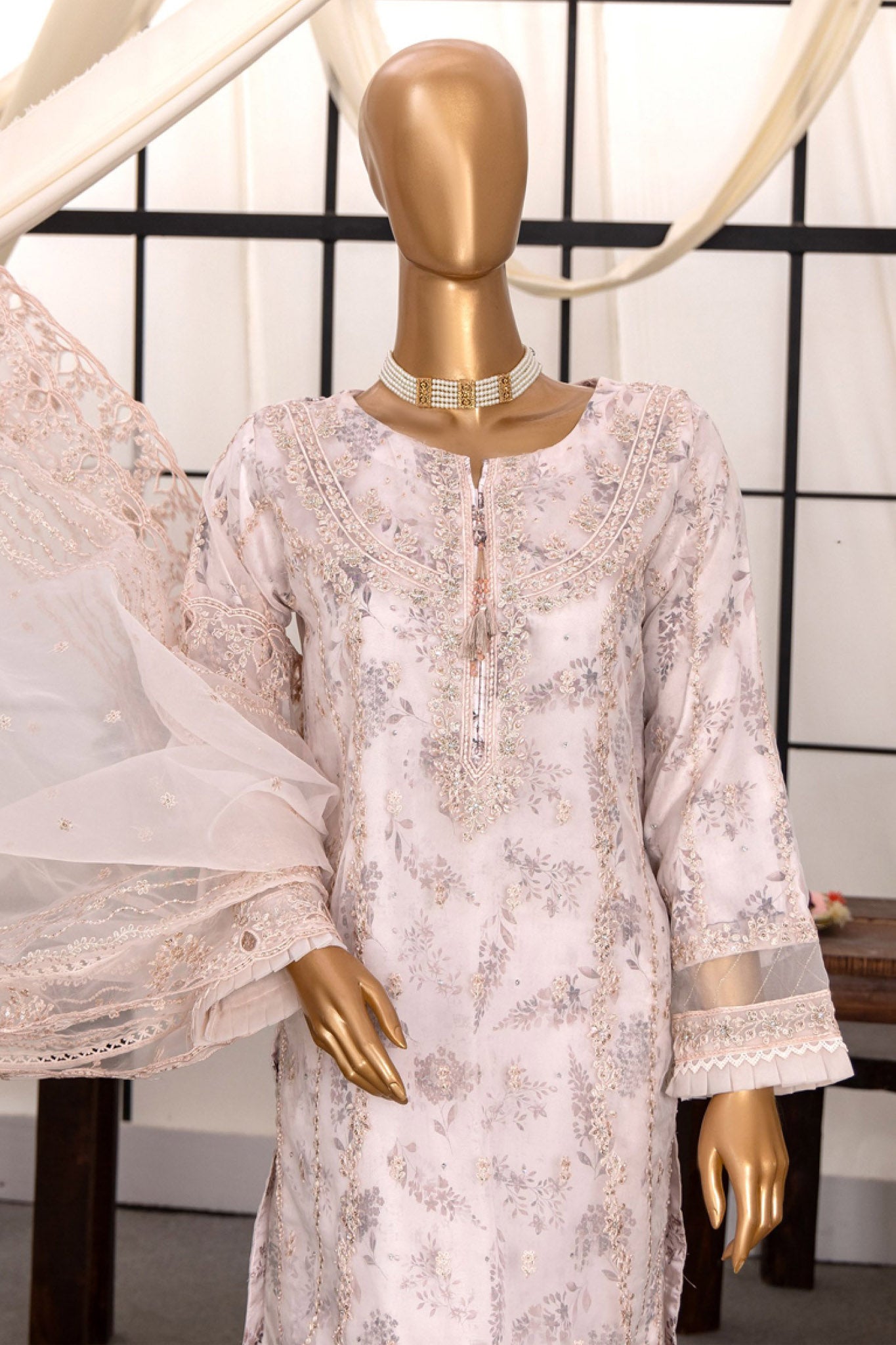 Shaahkaar By HZ Stitched 3 Piece Printed & Emb Formals Vol-03 Collection'2024-HZK-144-Pink