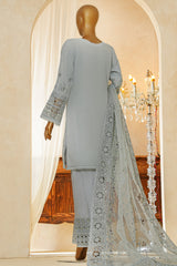 Shaadmaani By HZ Stitched 3 Piece Luxury Formals Suit-HZK-217-Cloudy Blue