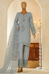 Shaadmaani By HZ Stitched 3 Piece Luxury Formals Suit-HZK-217-Cloudy Blue