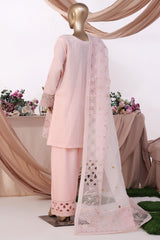 HZ Stitched 3 Piece Luxe Pret Formals Suit-HZK-222-Powder Pink