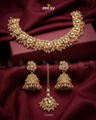 Zeesy-Heritage Stone Beads Necklace Set