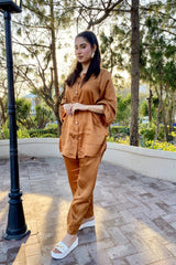 Urban Cut 2 Piece Cotton Satin Embellished Co- Ord Set
