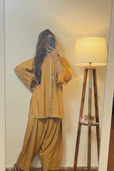 Urban Cut 2 Piece Lawn Embellished Co- Ord Set with Farshi Shalwar