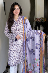 Amna Ali Nawaz Stitched Lawn Shirt With Monarch Dupatta-JULIA