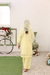 Saheli By Suntex Stitched 3 Piece Eid Kids Formals Suit-2630-Pale Yellow
