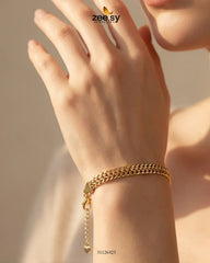 Zeesy-Imperial Double Curb Bracelet