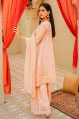 Eid E Milan By Al Siyaab Stitched 3 Piece Formals Suit-Janaan-Peach