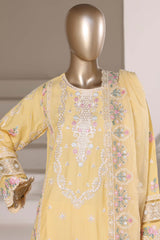 Sada Bahar Stitched 3 Piece Luxury Emb Festive Vol-03 Suit-LEL3-MK-258- YELLOW