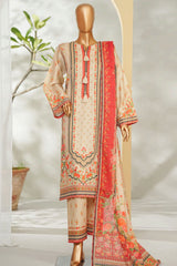 Bin Saeed Stitched 3 Piece Exclusive Printed Lawn Vol-01 Suit-LSM-2625 SKIN