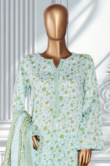 Bin Saeed Stitched 3 Piece Exclusive Printed Lawn Vol-02 Suit-LSM-2715-Ferozi