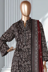 Bin Saeed Stitched 3 Piece Exclusive Printed Lawn Vol-02 Suit-LSM-2716-Black