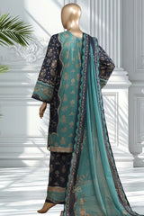 Bin Saeed Stitched 3 Piece Exclusive Printed Lawn Vol-02 Suit-LSM-2794-BLUE
