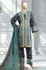 Bin Saeed Stitched 3 Piece Exclusive Printed Lawn Vol-02 Suit-LSM-2794-BLUE