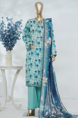 Bin Saeed Stitched 3 Piece Luxury Printed Lawn Vol-05 Suit-LSM-2834-FEROZI