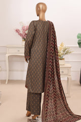 Bin Saeed Stitched 3 Piece Luxury Printed Lawn Vol-05 Suit-LSM-2837-GREY