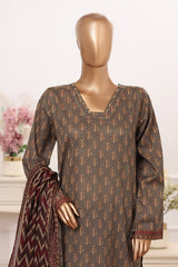 Bin Saeed Stitched 3 Piece Luxury Printed Lawn Vol-05 Suit-LSM-2837-GREY