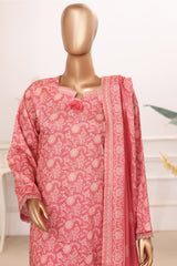Bin Saeed Stitched 3 Piece Luxury Printed Lawn Vol-05 Suit-LSM-2841-PEACH