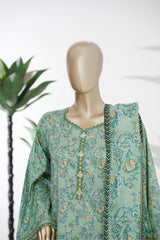 Bin Saeed Stitched 3 Piece Exclusive Printed Lawn Vol-08 Suit-LSM-2874-Green