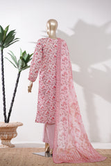 Bin Saeed Stitched 3 Piece Exclusive Printed Lawn Vol-09 Suit-LSM-2918-Pink