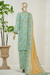 Bin Saeed Stitched 3 Piece Exclusive Printed Lawn Vol-10 Suit-LSM-2979-PISTA