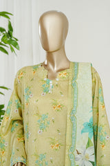 Bin Saeed Stitched 3 Piece Exclusive Printed Farshi Shalwar Vol-01 Suit-LSM-2999-YELLOW