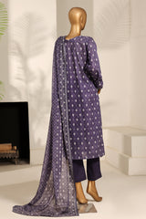 Bin Saeed Stitched 3 Piece Exclusive Printed Lawn Vol-10 Suit-LSM-3024-PURPLE