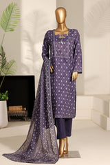 Bin Saeed Stitched 3 Piece Exclusive Printed Lawn Vol-10 Suit-LSM-3024-PURPLE
