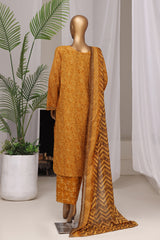 Bin Saeed Stitched 3 Piece Exclusive Printed Lawn Vol-10 Suit-LSM-3029-MUSTARD