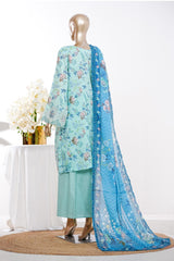 Bin Saeed Stitched 3 Piece Exclusive Emb Lawn Vol-03 Suit-LSM-3077-FEROZI