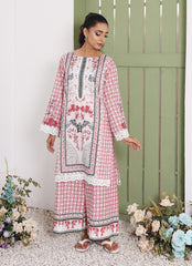 Whimsical Garden By Ahlam Stitched Summer Co-Ords Suit-Crimson Glow