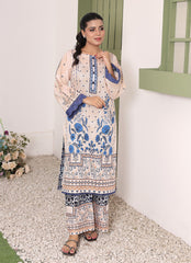Whimsical Garden By Ahlam Stitched Summer Co-Ords Suit-Sky Whisper