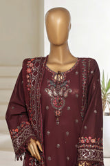 Sada Bahar Stitched 3 Piece Luxury Emb Spring Vol-05 Suit-MKB-32-Brown