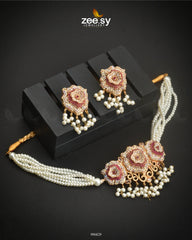 Mimosa Necklace Set Fuchsia - Zeesy Jewellery