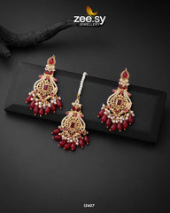 Minal's Earrings Red - Zeesy Jewellery