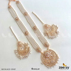 MALLA NECKLACE-0042 Golden - Zeesy Jewellery