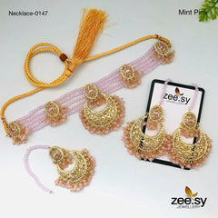 NECKLACE-0147 Mint Pink - Zeesy Jewellery
