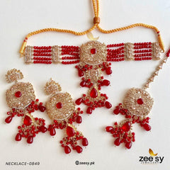 NECKLACE-0849 Red - Zeesy Jewellery