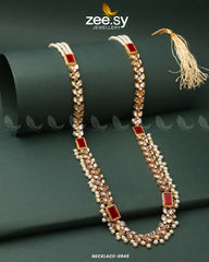 MALLA NECKLACE-0945 Red - Zeesy Jewellery