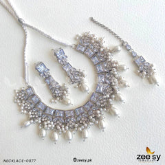 NECKLACE-0977 White - Zeesy Jewellery